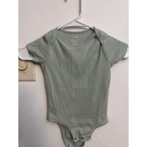 Little Planet by Carters Organic Ribbed Bodysuit Sage Green 24M Short Sleeve (G)